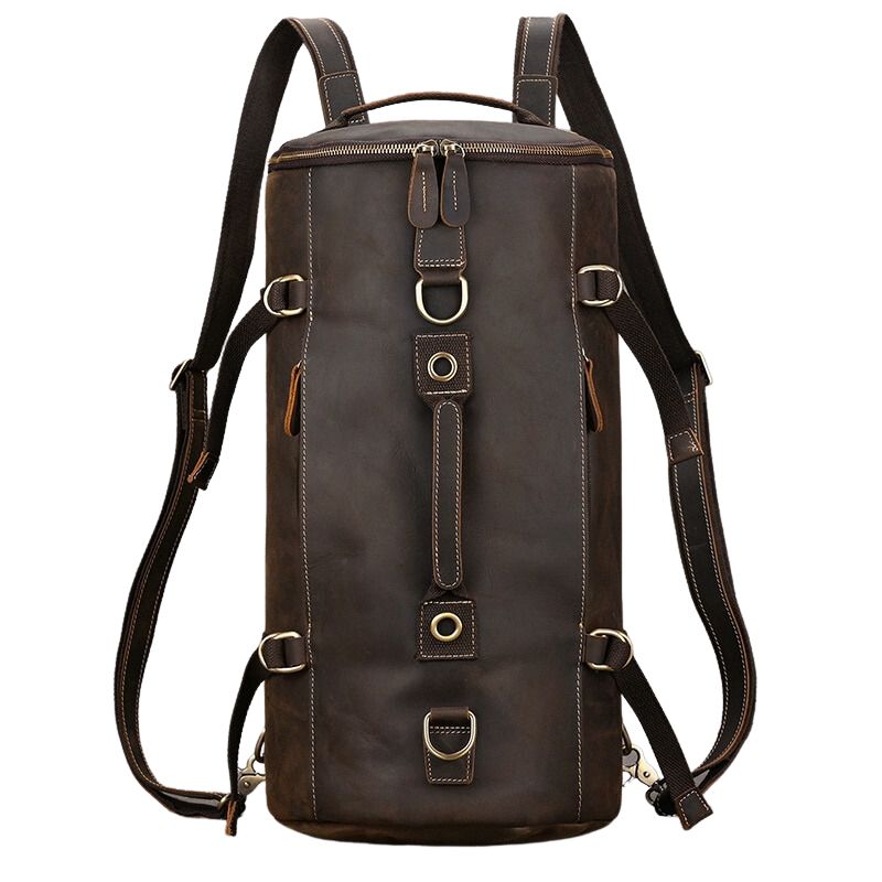 bucket backpack purse leather Brown Leather Backpack Dark Brown