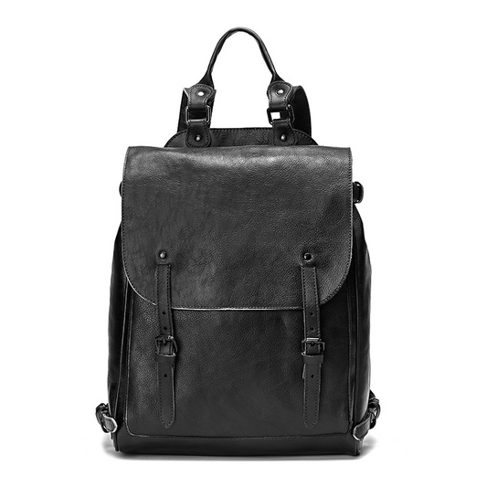 Retro Genuine Leather Casual Business Men's Backpack - Scraften