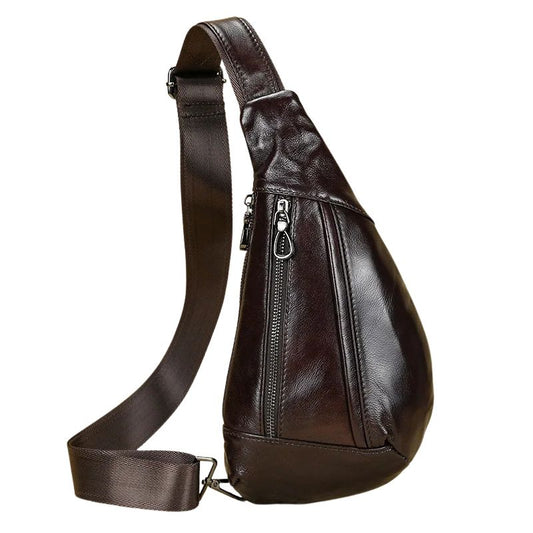 Soft Genuine Leather Men's Chest Pack - Scraften