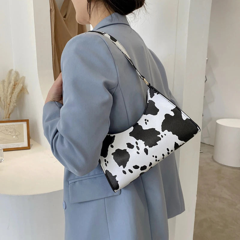 Underarm Handbag PU Leather Leopard Print Armpit Purse - Scraften