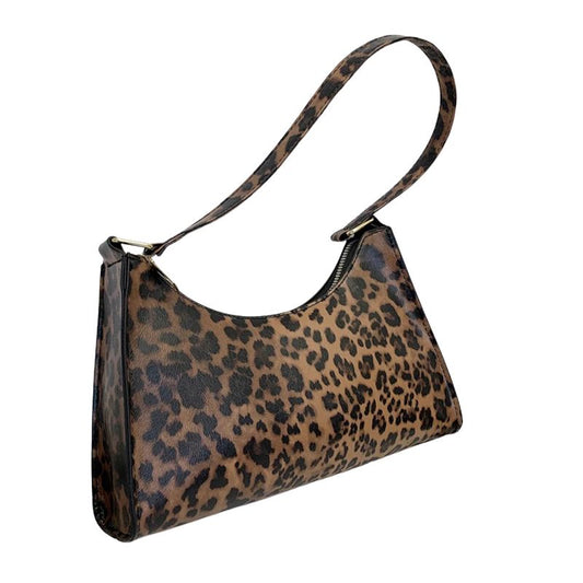 Underarm Handbag PU Leather Leopard Print Armpit Purse - Scraften