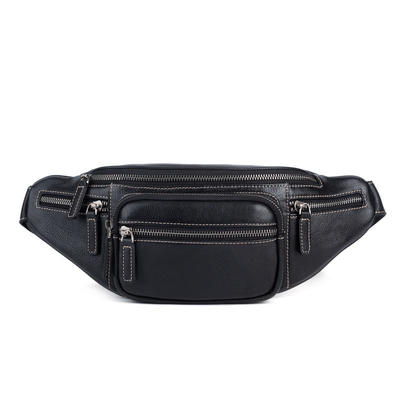 Vintage Cowhide Leather Chest & Waist Bag – Vegetable Tanned, Dual-Purpose Casual Style