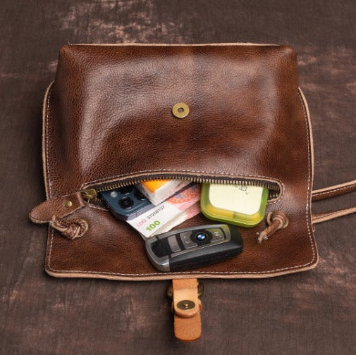 Vintage Genuine Leather Crossbody Bag for Women
