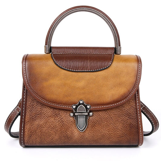 Vintage Luxury Genuine Leather Cross Body Bag - Scraften