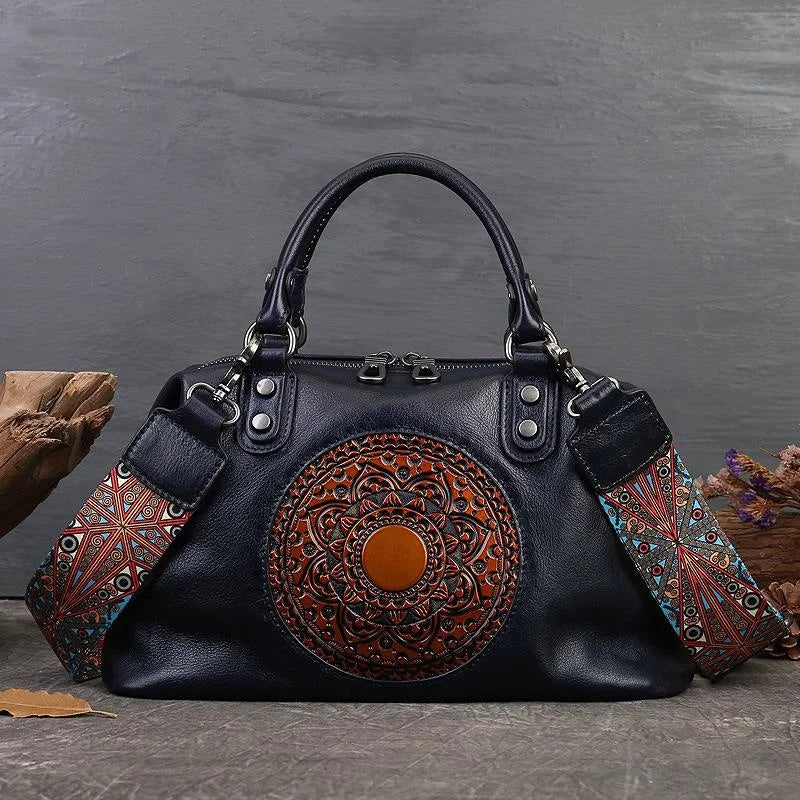 Vintage Totem Genuine Leather Women's Dumpling Bag - Scraften
