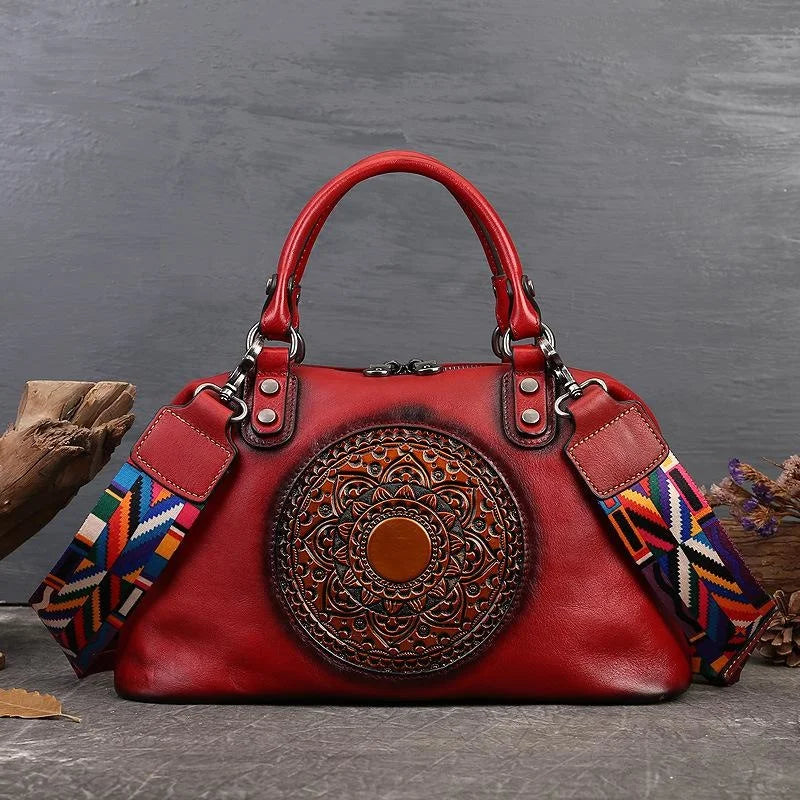 Vintage Totem Genuine Leather Women's Dumpling Bag - Scraften