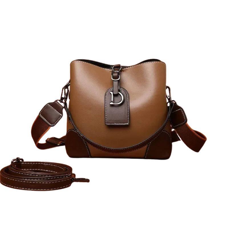 Women's Luxury Travel Tote – Retro Textured Bucket Shoulder & Crossbody Bag