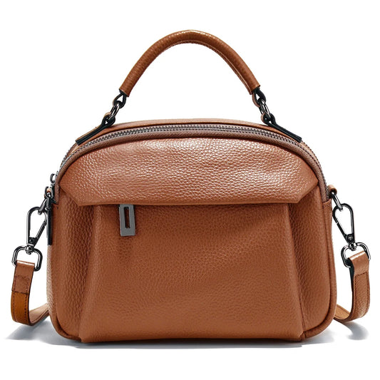 Stylish Genuine Leather Satchel Purse for Women - Scraften