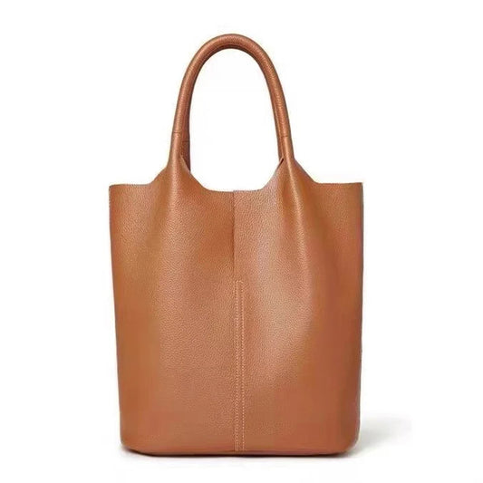 Real Leather Shopper Tote Bag - Scraften