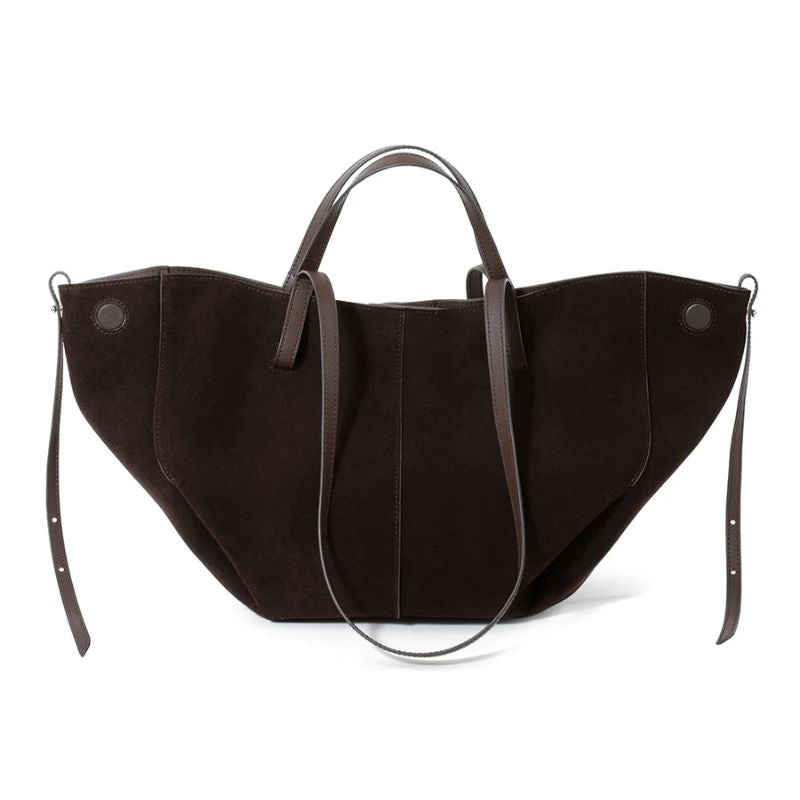 Women’s Leather Shoulder Tote – Frosted Cowhide Large Capacity Wing Bag