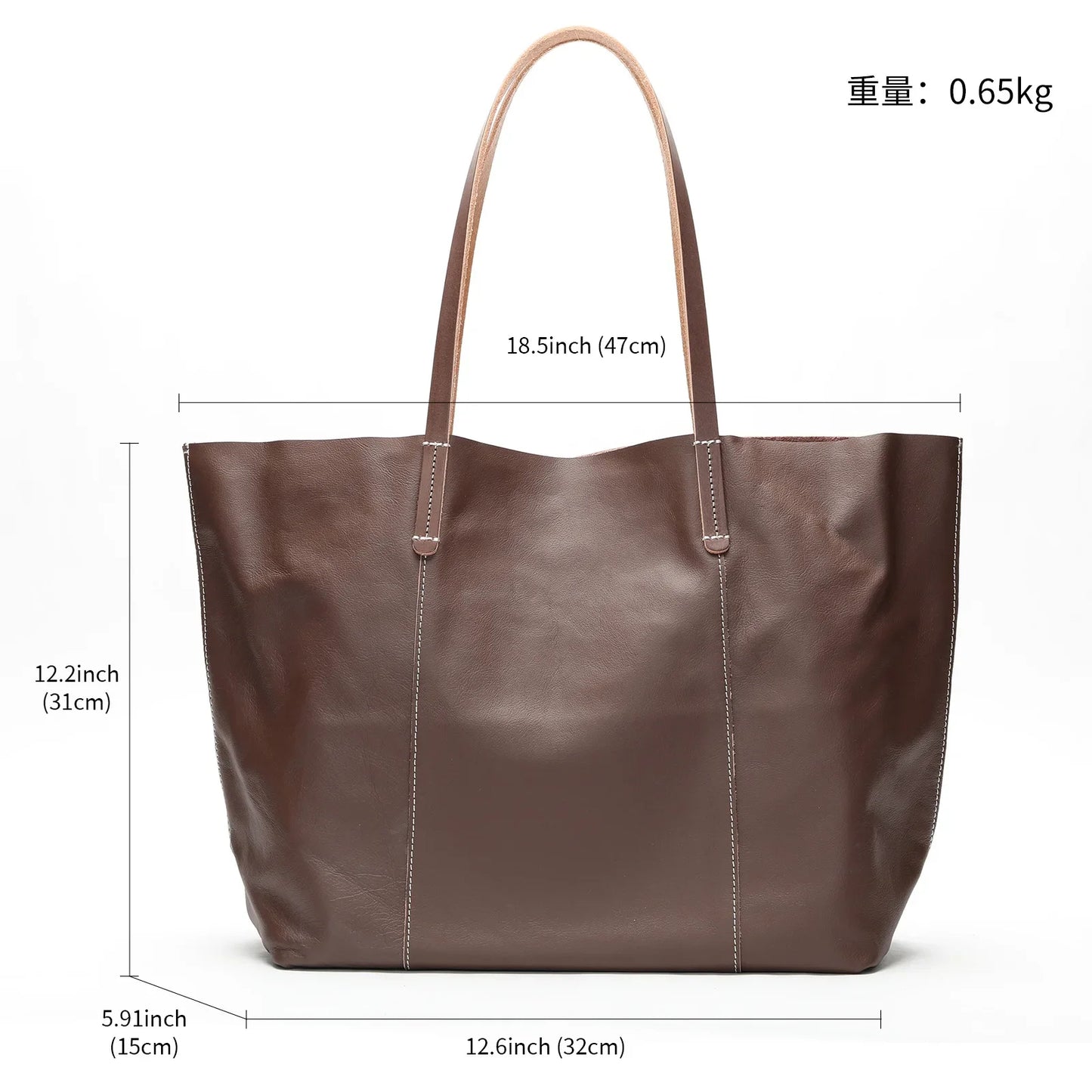 Large Capacity Leather Women's Tote Bag - Scraften