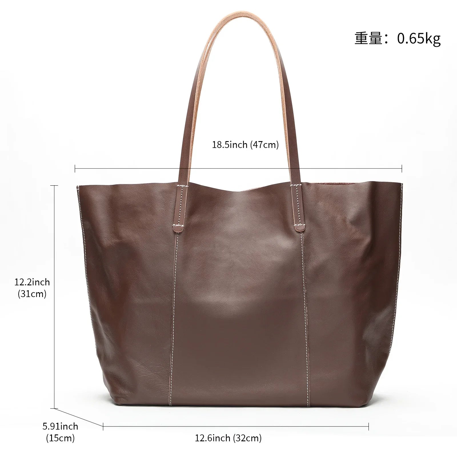 Large Capacity Leather Women's Tote Bag - Scraften