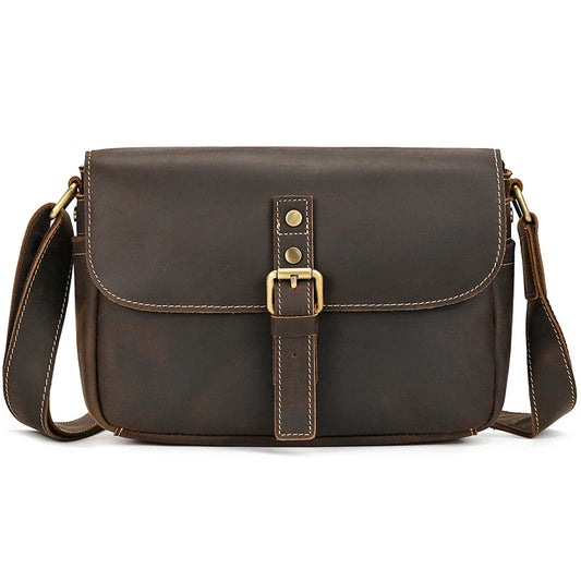 Genuine Leather Male Female Crossbody Bag - Scraften