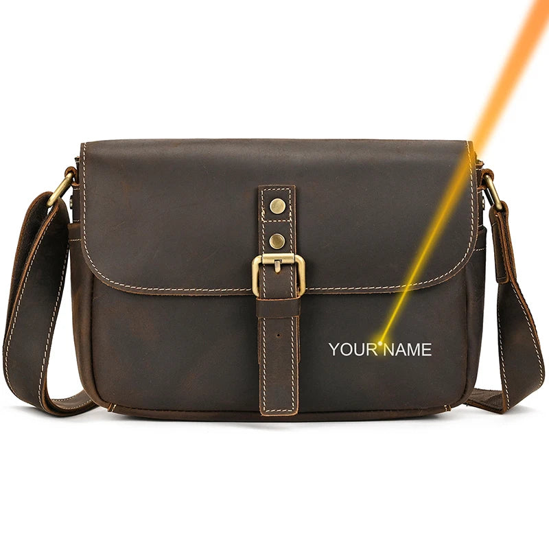 Genuine Leather Male Female Crossbody Bag - Scraften