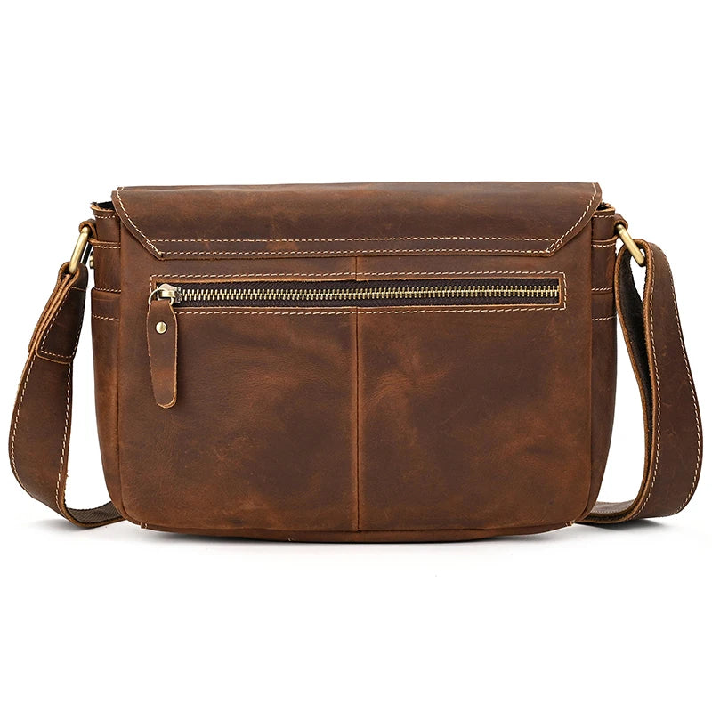 Genuine Leather Male Female Crossbody Bag - Scraften