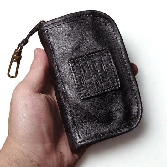 Vintage Luxury Genuine Leather Car Key Bag - Multipurpose Wallet Card Holder