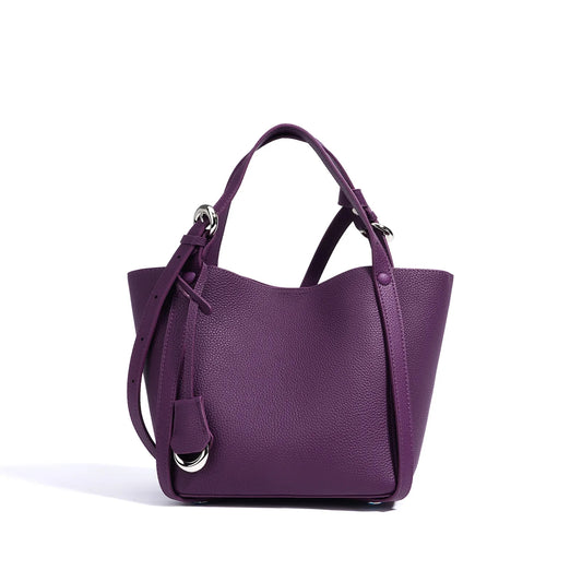 Genuine Leather Large Capacity Women's Bucket Handbag - Scraften