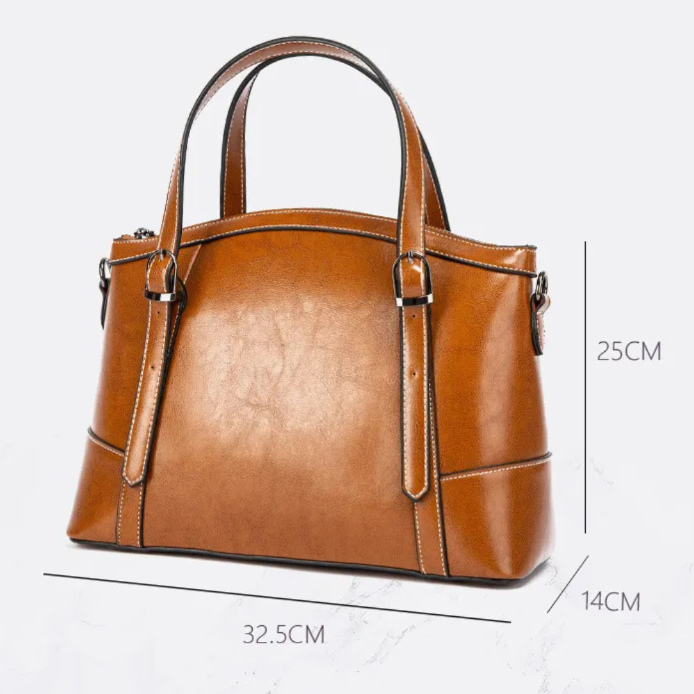 Genuine Leather Women's Crossbody Bag - Retro Casual Fashion Patch Bags