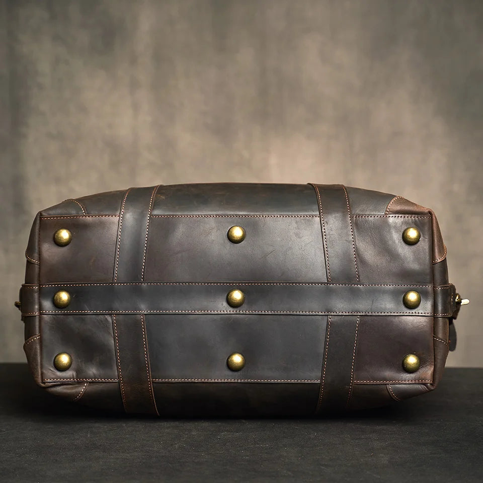 Men's Genuine Leather Duffle Travelling Handbags - Vintage Men's Shoulder Bag