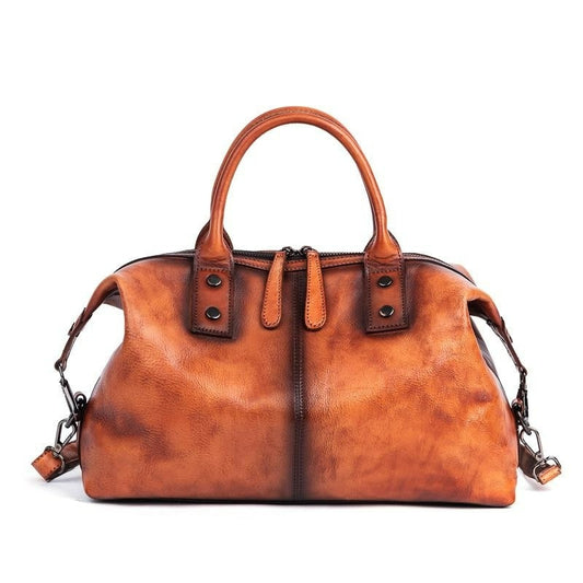 Vintage Cowhide Leather Dumpling Bag - Scraften