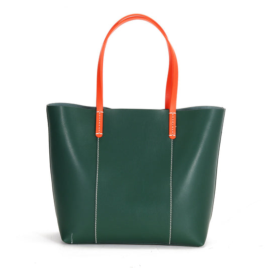 Genuine Leather Women Fashion Shoulder Tote Bag - Scraften