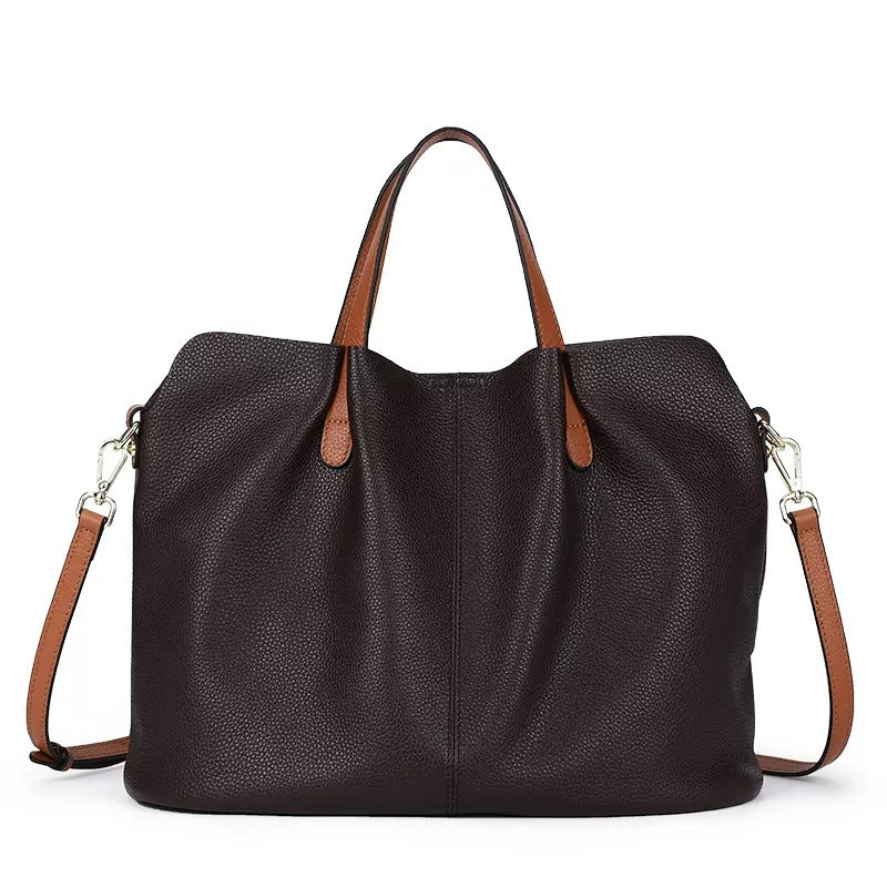 Genuine Cow Leather Women Soft Leather Handbag - Scraften