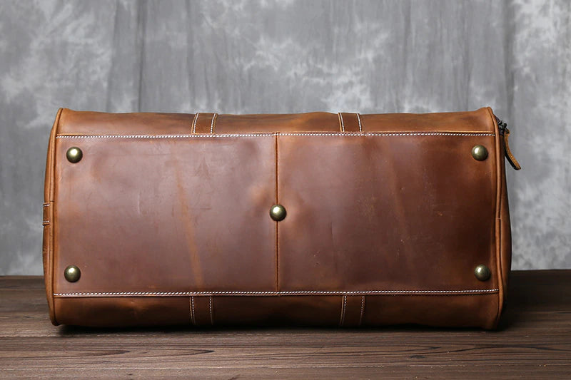 Genuine Leather Travel Bag with Shoe Pocket Travel Duffle - Scraften