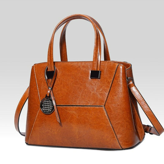 Oil Wax Cowhide Cross body Handbag - Scraften