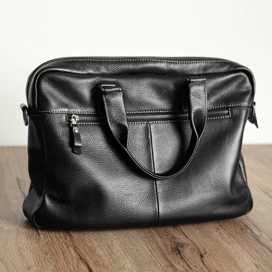 Natural Genuine Leather Men's Briefcase - Scraften