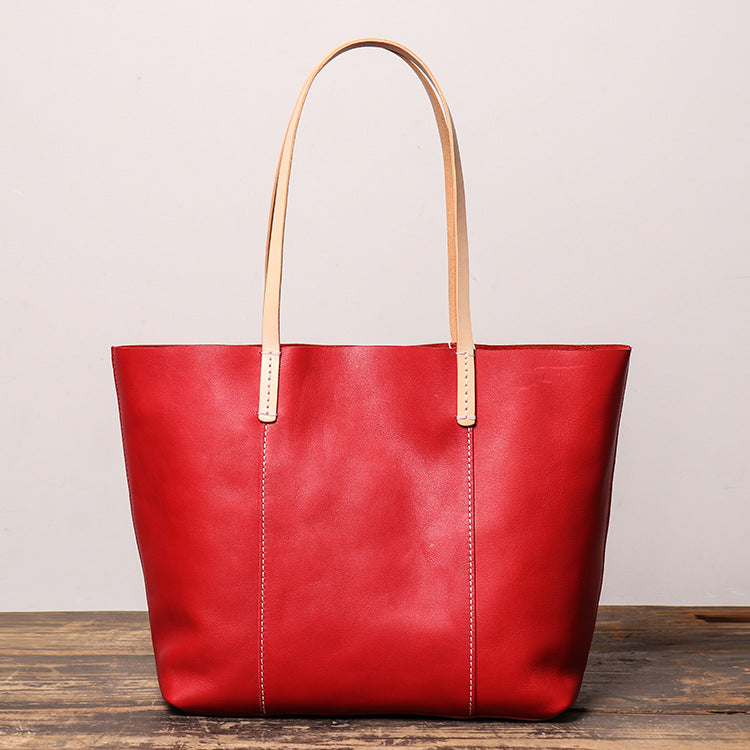 Large Capacity Mother Fashion Leather Tote Bag - Scraften