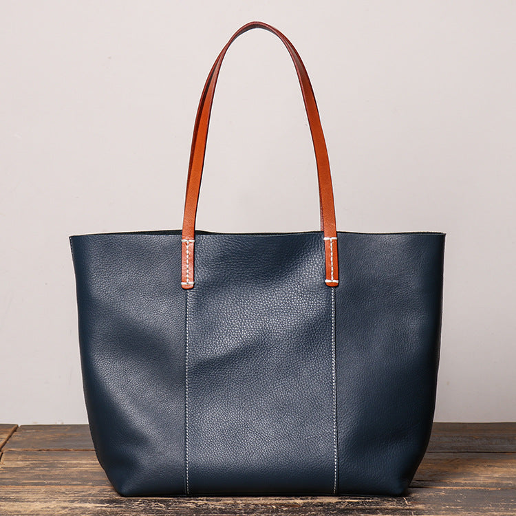 Large Capacity Mother Fashion Leather Tote Bag - Scraften