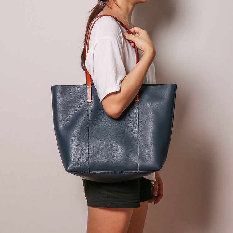 Large Capacity Mother Fashion Leather Tote Bag - Scraften