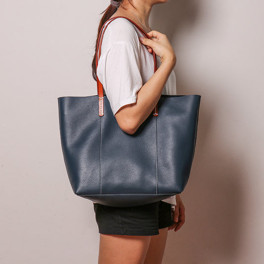 Large Capacity Mother Fashion Leather Tote Bag - Scraften