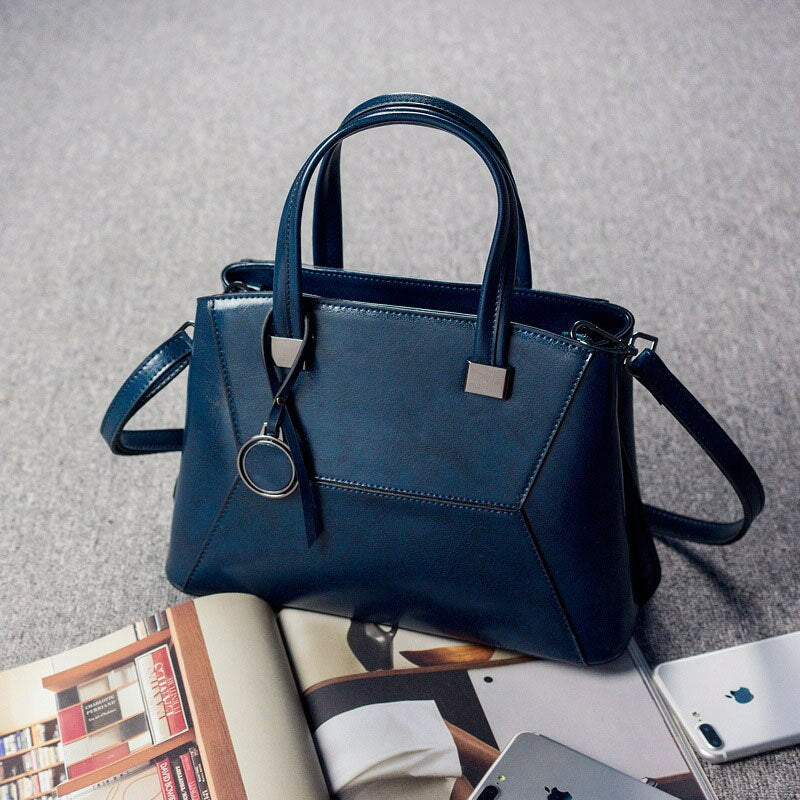 Oil Wax Cowhide Cross body Handbag - Scraften