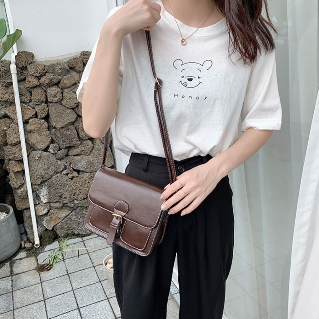 Soft Leather Crossbody Messenger Bag - Scraften