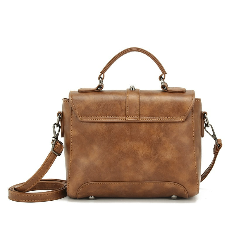 Vintage Cross body Leather Rivet Shoulder Bag - Scraften