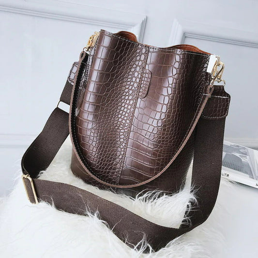 Women Shoulder Crocodile Crossbody Bag - Scraften