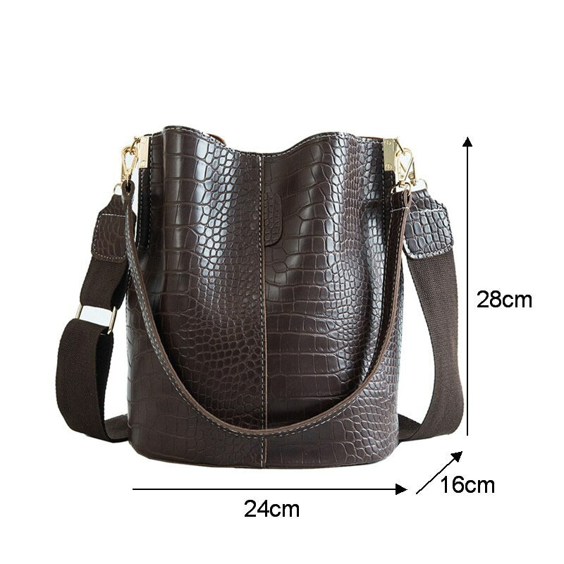 Women Shoulder Crocodile Crossbody Bag - Scraften