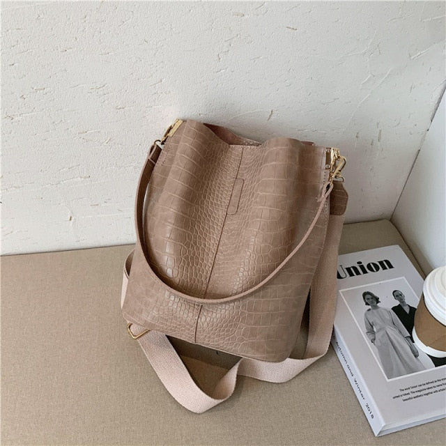 Women Shoulder Crocodile Crossbody Bag - Scraften