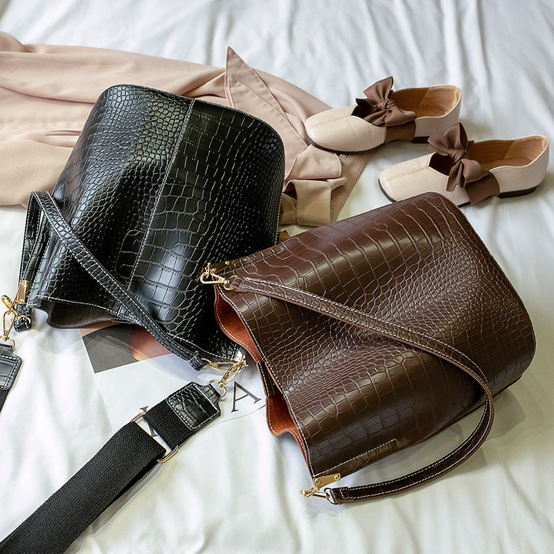 Women Shoulder Crocodile Crossbody Bag - Scraften