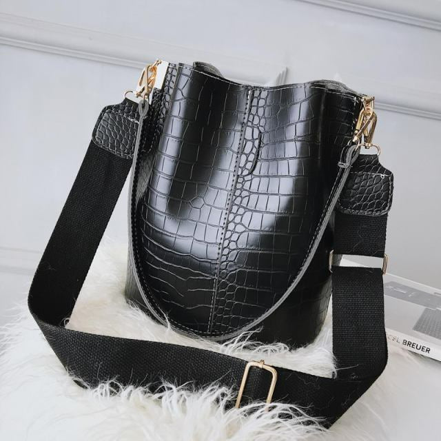 Women Shoulder Crocodile Crossbody Bag - Scraften