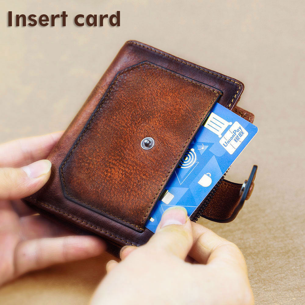 Vintage Genuine Leather Men's Wallet - Scraften