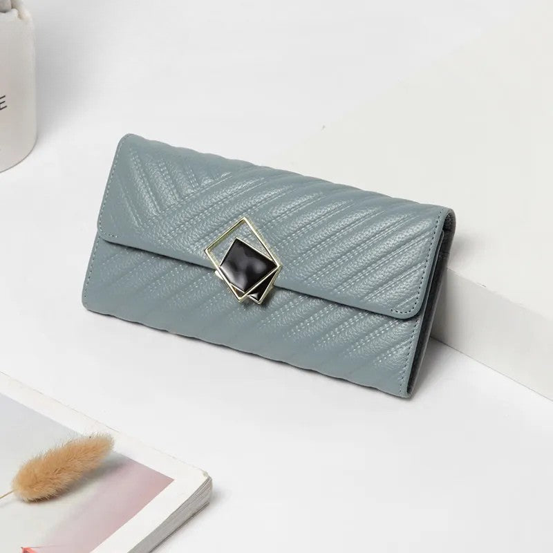 Large Capacity Leather Women's Wallet - Long Hand-Held Phone Holder