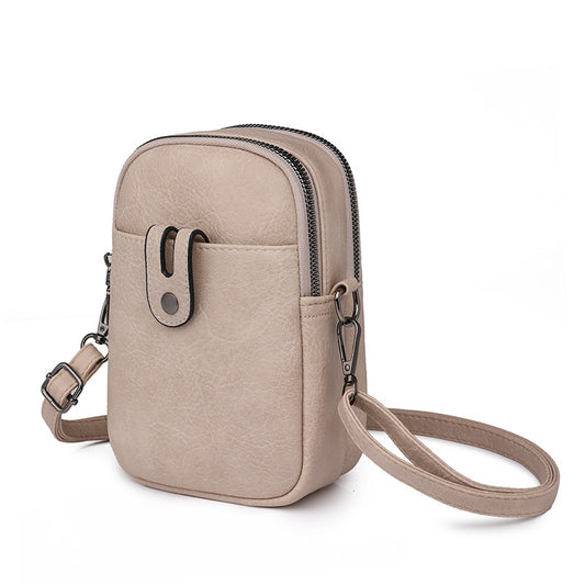 Double Zip Phone Crossbody Bag - Minimalist Phone Pouch