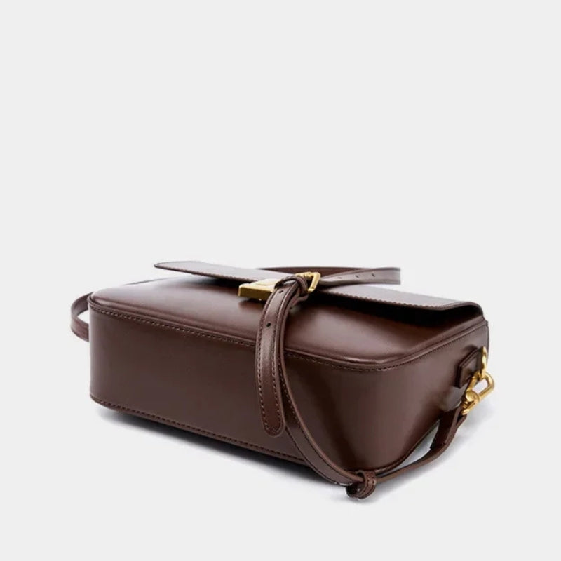 Genuine Leather Small Square Crossbody Bag - Women's Fashion Shoulder Handbags