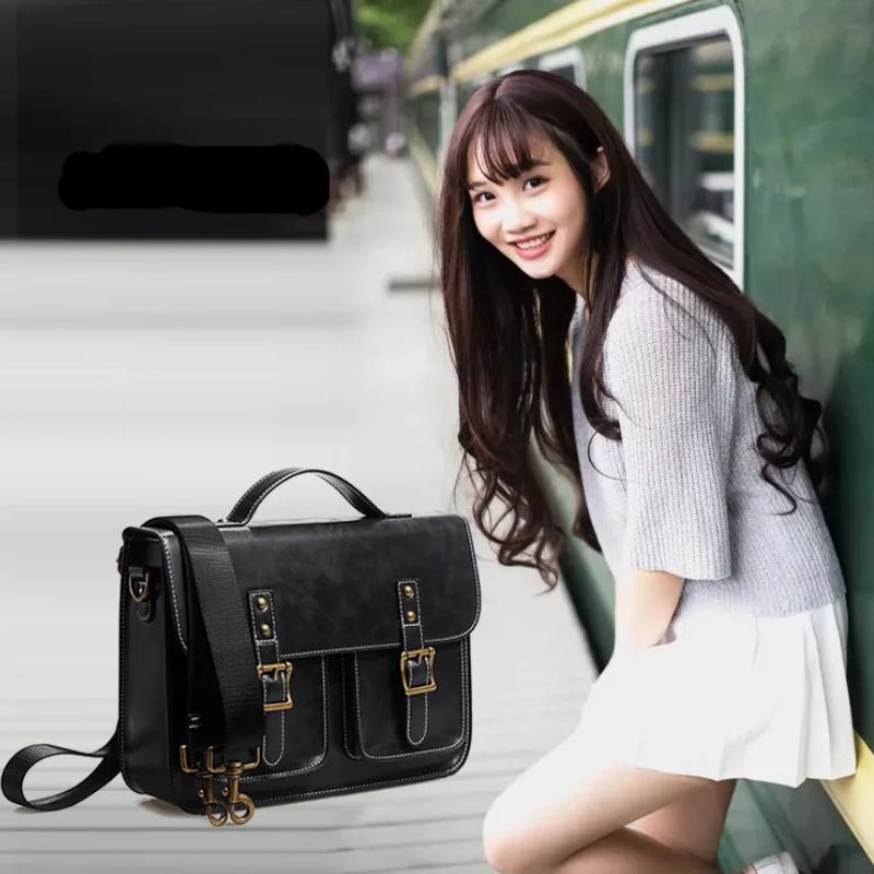 Retro Leather Women backpacks Shoulder Bag - Laptop Business Handbags