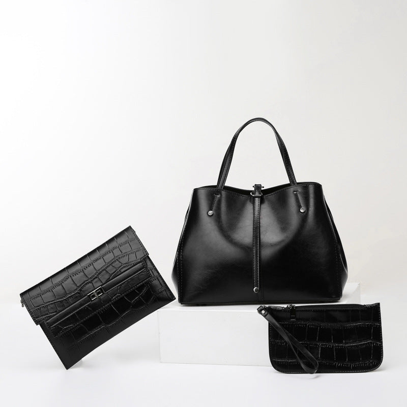 Luxury Retro Women's Hand-carrying Bag - Modern Leather Style Handbag