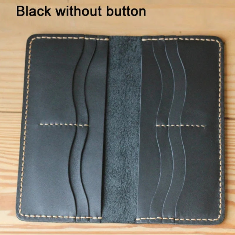 Handmade Vintage Crazy Horse Genuine Leather Wallet - Men Stylish Clutch Bag Purse