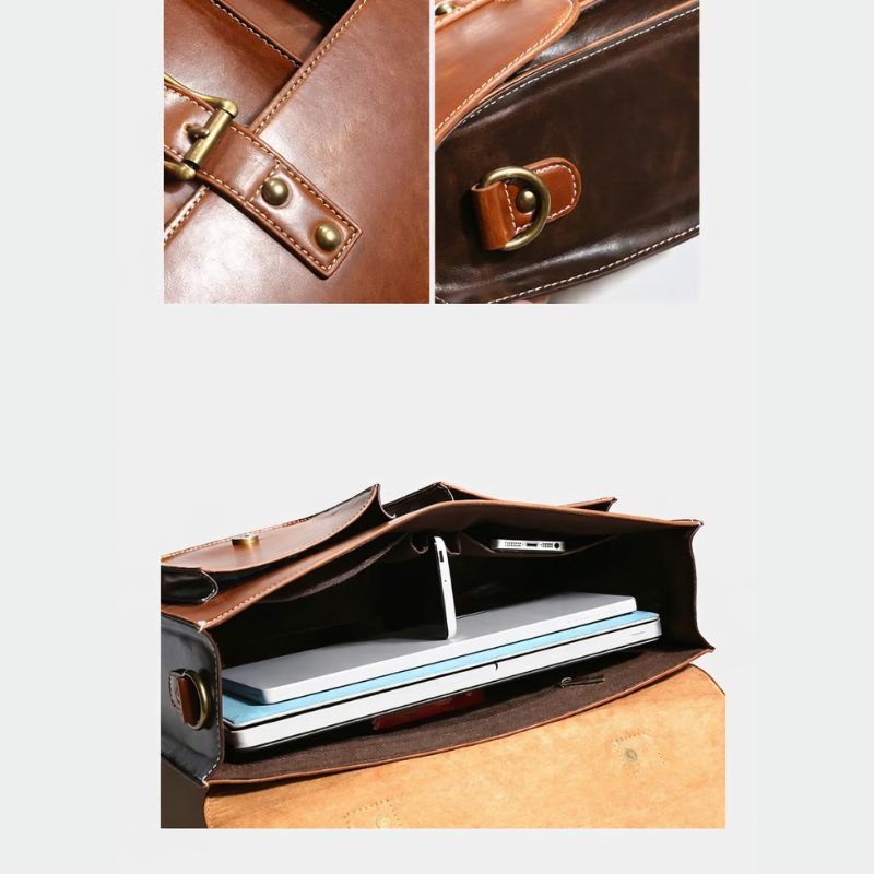 Retro Leather Women backpacks Shoulder Bag - Laptop Business Handbags