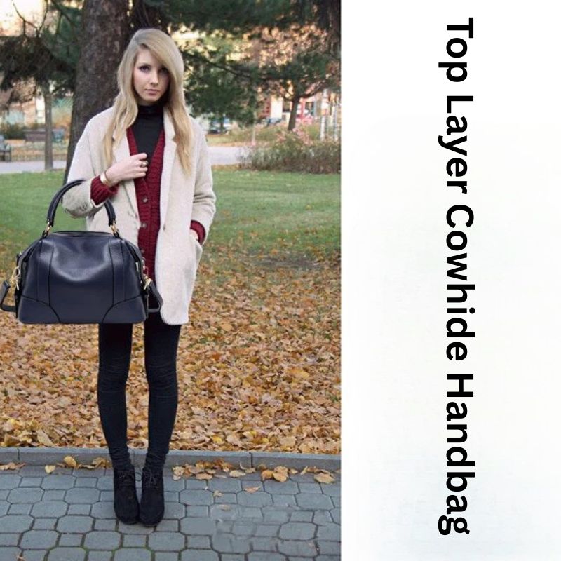 Top Layer Cowhide Handbag – All-Match Genuine Leather Bag for Women